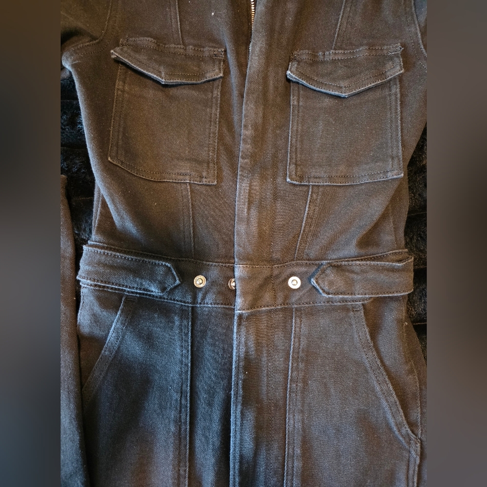 Good American Black Denim Jumpsuit